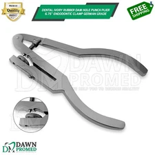 Dental Ivory Rubber Dam Hole Punch Plier 6.75" Endodontic Clamp German Grade