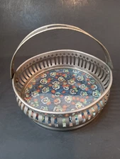 VTG Small Metal Basket 4.5" Trinket Dish Made in Germany