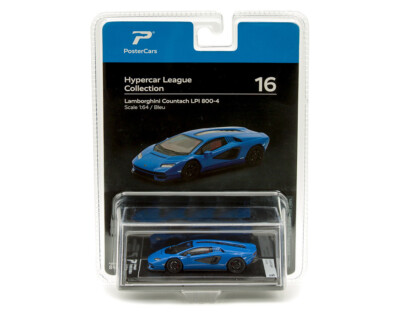 Lamborghini Countach LPI 800-4   Bleu  1:64 Model Car By PosterCars H16B-7C