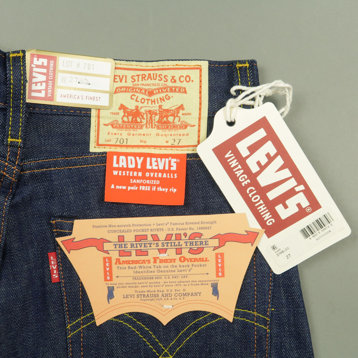 Levi's® Vintage Clothing LVC 1950's 701 Slim Fit Raw Selvedge