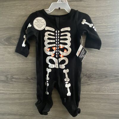 Halloween Skeleton Way To Celebrate Sleep And Play With Inverted Zipper Size NB