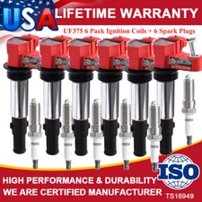 6 Ignition Coil Pack And Platinum Spark Plug For Buick Cadillac GMC Saturn UF486