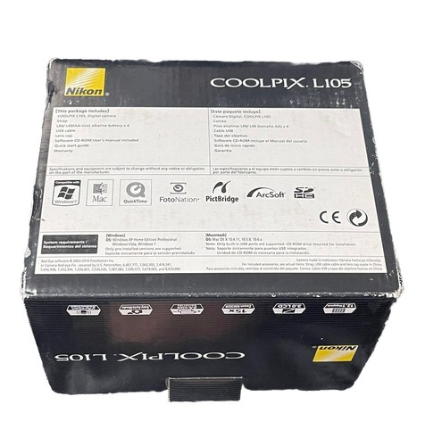 Nikon COOLPIX L105 12.1MP Digital Camera - Black With Box & CD. - Picture 7 of 7