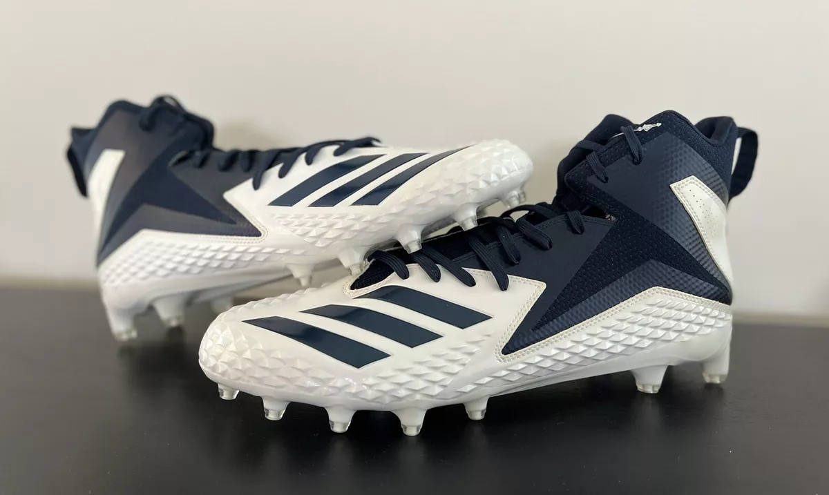Size 15 adidas Freak X Carbon High Football Cleats White Navy Blue