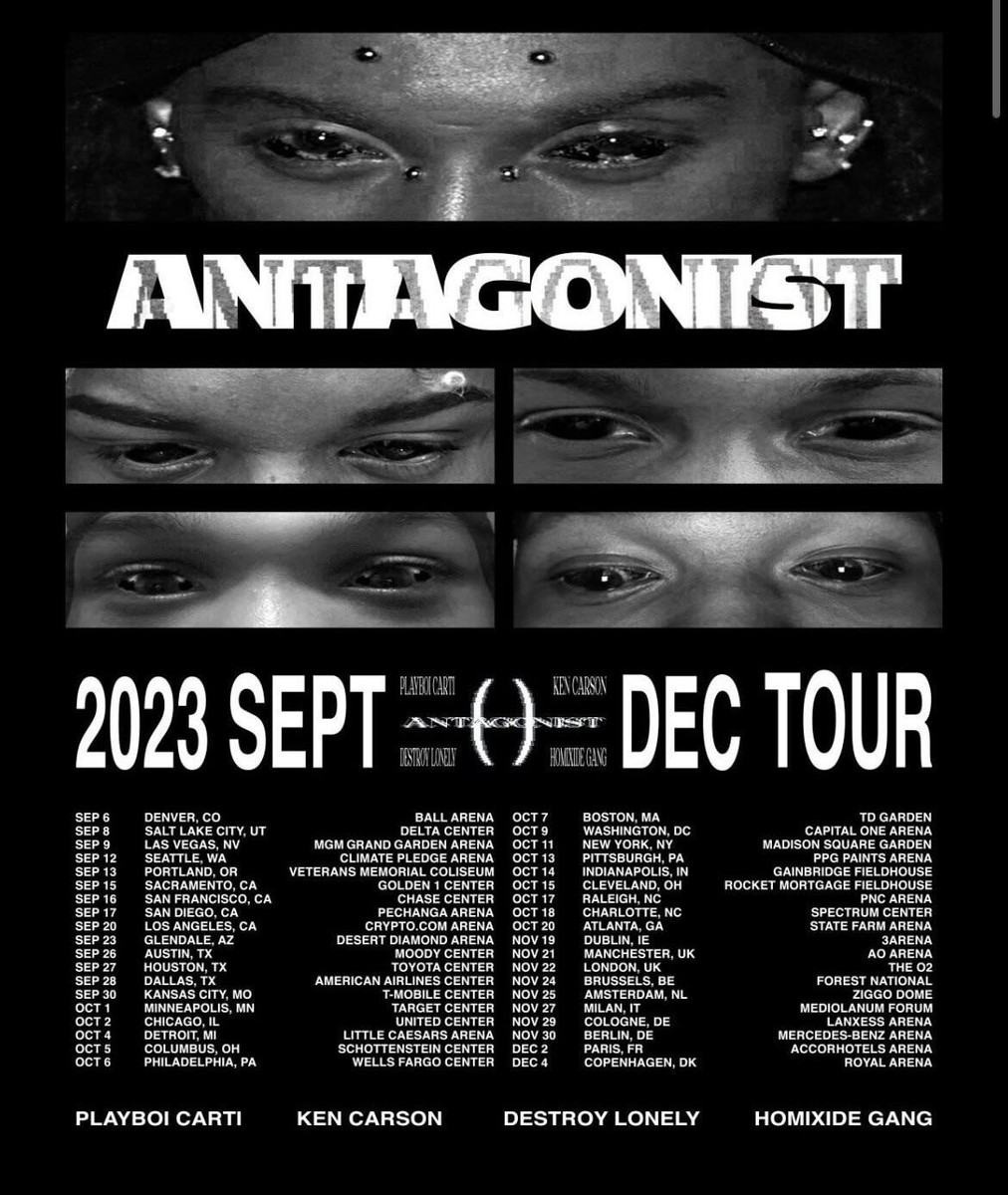 TWO (Washington DC) Playboi Carti Antagonist Tour Tickets (GENERAL  ADMISSION) | eBay