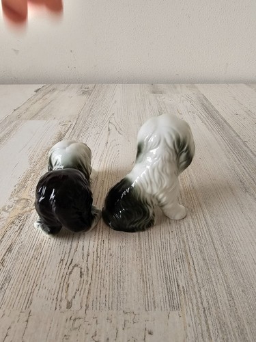 Porcelain sheep dog figurine dog puppy statue decor set one laid down - Picture 3 of 8