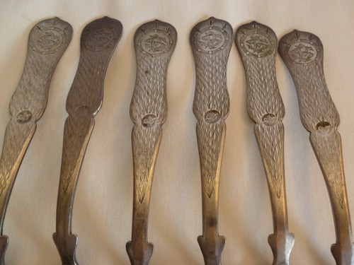 6er SET TÜRKISCH OSMANISCH HANDGRAVIERTE TEELÖFFEL - 218 Gramm - INITIALEN - RS - Bild 8 von 12