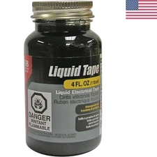 Waterproof Liquid Electrical Tape - Insulating Waterproof - 4 Oz Bottle - Black