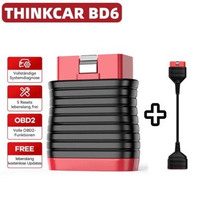 THINKCAR BD6 OBD2 Diagnosegerät Alle System 5 Reset + 16pin Verlängerung Kabel