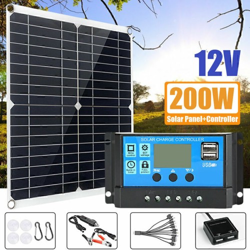 400W Solarpanel Kit 4000W 12V Akku Ladegerät Controller 100A Camping Dual USB - Bild 10 von 14