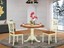 3pc dinette round pedestal kitchen drop-leaf table + 2 chairs buttermilk cherry