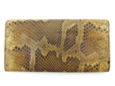 小物 PRADA python leather compact wallet Prada Wallet Python Beige Python Leather Authentic USED
