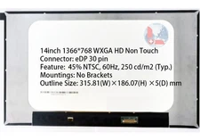 A+ 14“ 1366*768 Display Panel Screen for Dell Latitude 3420 P144G 0W4F4 D2K69