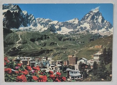 Postcard....Breuil Cervinia, Valle D'Aosta, Mountain Town in Italy, Chrome, 4x6 