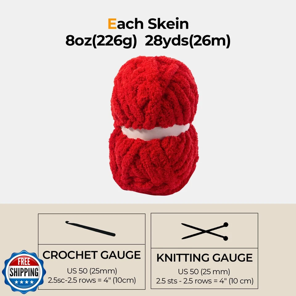 Пряжа Bango коренастая для ручного вязания упаковка 8 шт., пушистая толстая пряжа для вязания крючком - Изображение 3 из 4