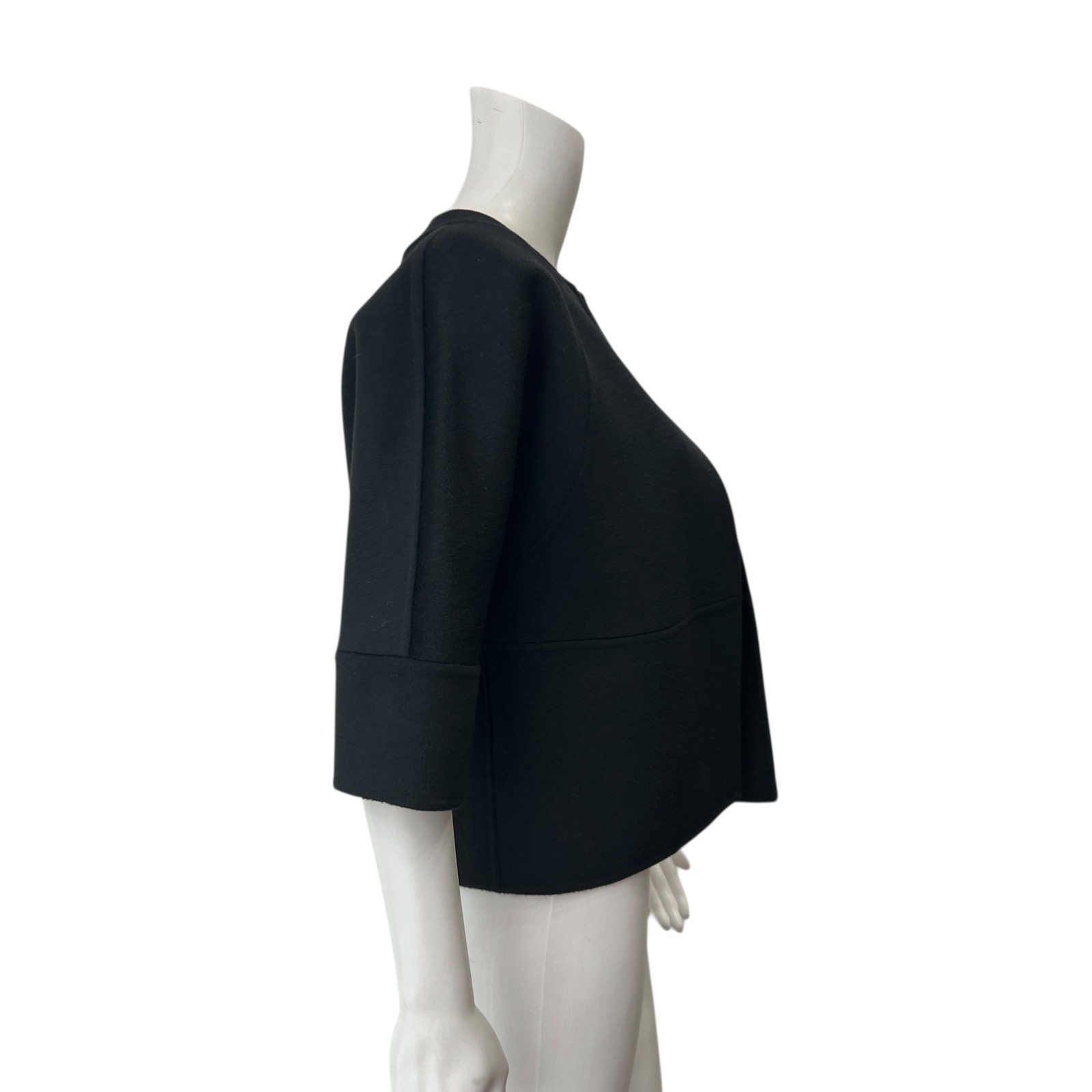 $1670 Michael Kors Black Open Wool Cashmere Cardigan Crop Short Jacket size 6 image 3