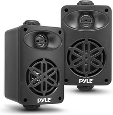 PyleHome PDWR35BK 3.5" 2-Way Indoor/Outdoor Waterproof Speaker System Black 