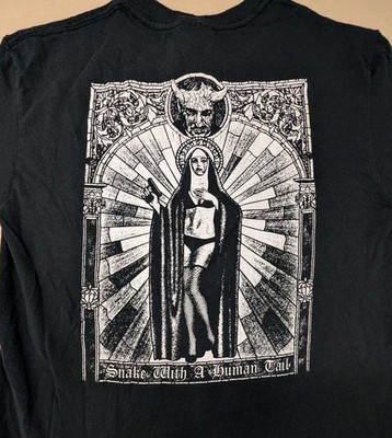 Snake With A Human Tail T Shirt Religious Gothic Graphic Black Size Small (C)