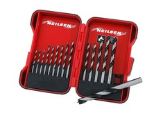 15pc Wood Drill Bit Set 3-10mm Mixed Sizes for Timber Board Dowel