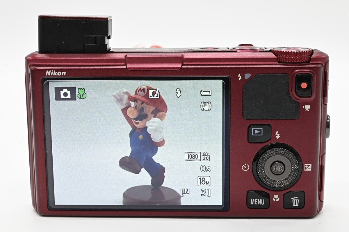 Near Mint] Nikon Coolpix S9500 Red 18.1MP 22x Digital Camera from