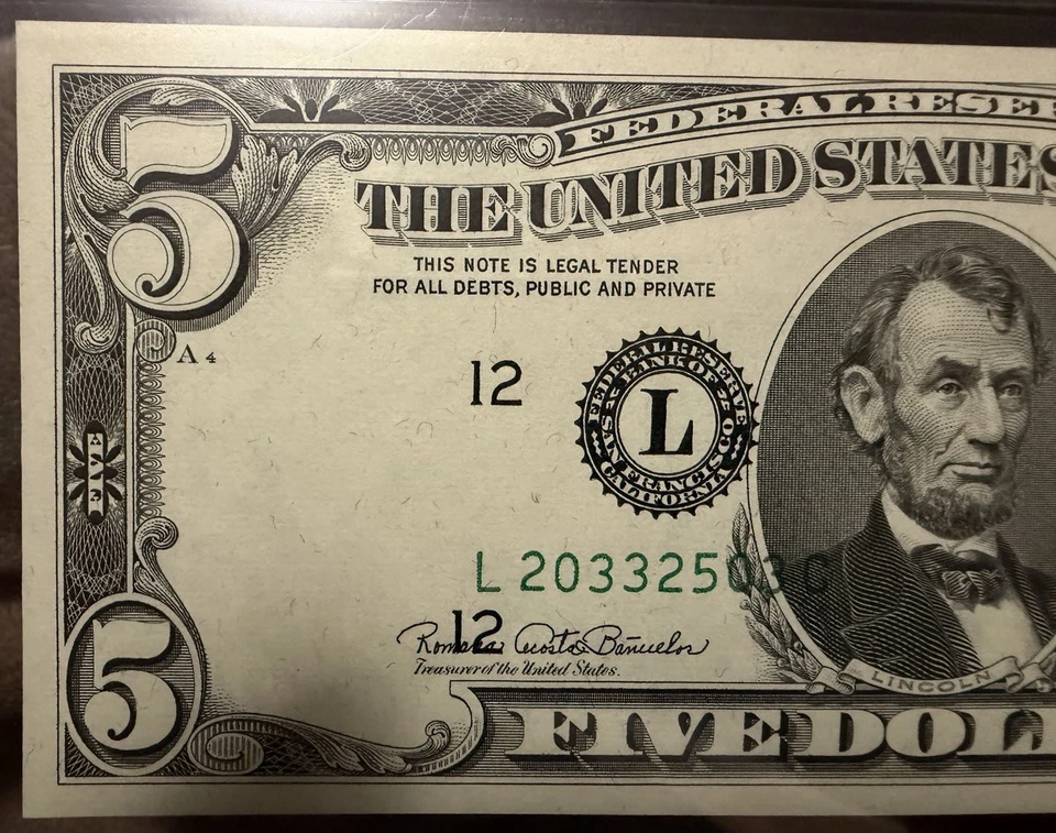 $5 1969C Federal Reserve Note Misalignment Error PCGS 65 PPQ Antique Currency - Image 4 of 4