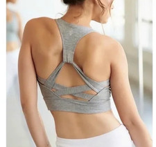 Free People Movement Lightning Synergy heather Grey Sport Bra Size M, athletic.