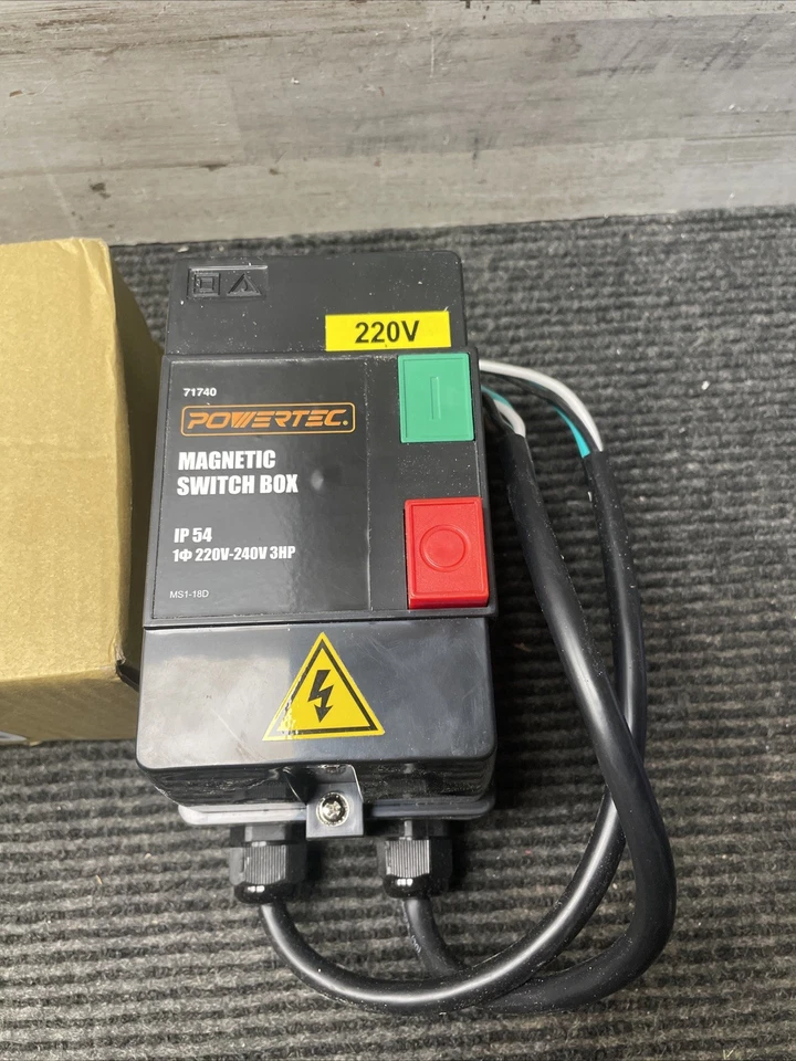 POWERTEC Specialty Power 5.5" 220V 3 HP Prewired Magnetic Switch Box Line Cords - Image 3 of 4