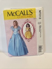 McCalls Pattern M7213 Costume Size S-XL Princess Belle Gown Adult Child UNCUT