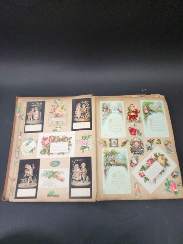 Volles antikes viktorianisches Sammelalbum Album Papier Ephemera - Bild 6 von 12