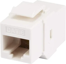 8P8C RJ45 Cat6 Inline Coupler Type Keystone Jack, White