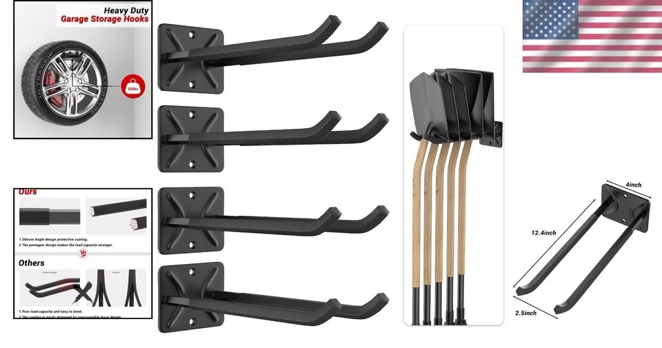 Wall Mount Steel Hooks for Chairs, Ropes - Image 2 of 4