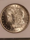 1921 Morgan Silver Dollar NGC MS65 GEM BU Nice Eye Appeal Old NGC Holder