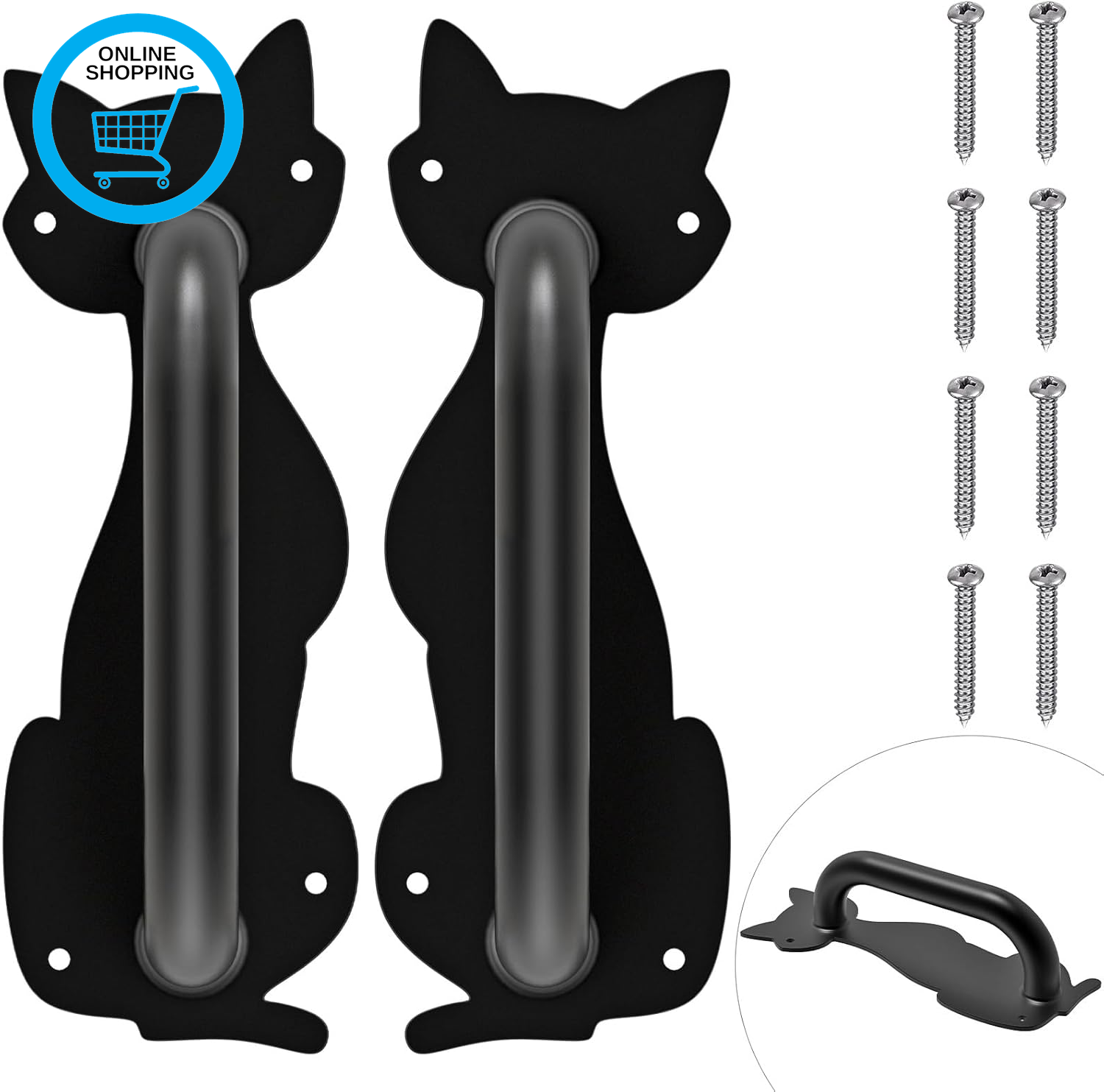 Pull Door Handle, 22Cm Barn Sliding Gate Handle 2Pcs Heavy Duty Metal Internal G