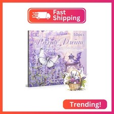 Uideyvi Purple Theme Sticker Scrapbooking Supplies for Junk Journal 50 Sheets, I