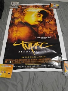RARE 2PAC OG POSTER RESURRECTION TWO THUMPS UP POSTER TUPAC DVD/VIDEO PROMO 🔥🔥