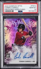 2020 PANINI DONRUSS OPTIC FIREWORKS SIGNATURES #FSCC CORBIN CARROLL PSA 10 AUTO