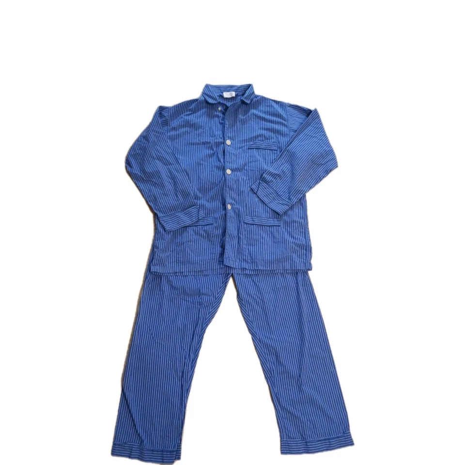 Vtg 90s Mens Christian Dior Monsieur 2 Piece Pyjama Set Blue/White Stripe XL - Image 3 of 4