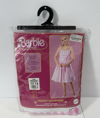 strapless open back dress A Leading Role x Mattel Barbie Pink Gingham Premium Adult Dress Up -