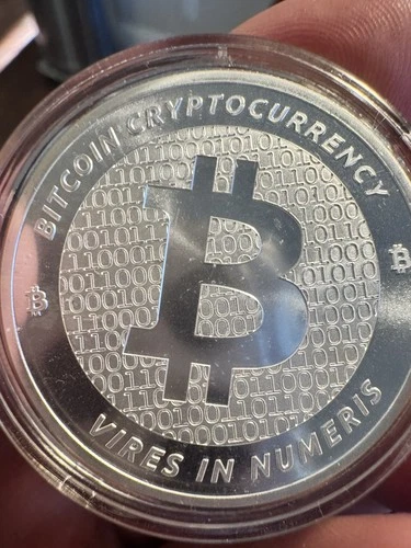 1 oz Bitcoin Silver Round .999 fine Silver Bullion 1 Troy Ounce No Capsule