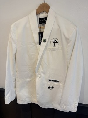 NEU RAF SIMONS x FRED PERRY Blazer Kragen SCHAL WEISS KRAGEN MEDIUM - UVP 500£