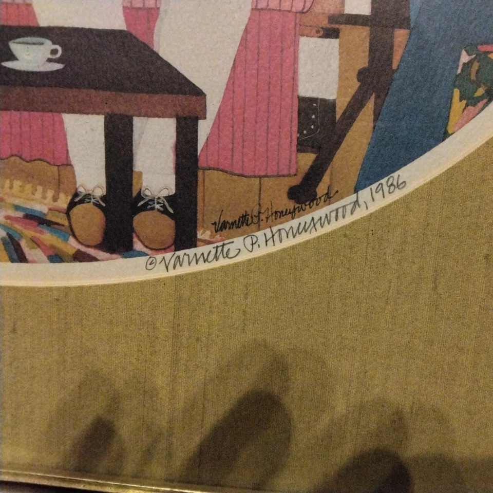 1986 Original Varnette P. Honeywood " Courting" signierte Serigrafie - Bild 3 von 4