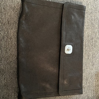  Longchamp Black Leather Clutch Gatsby Collection  Bag