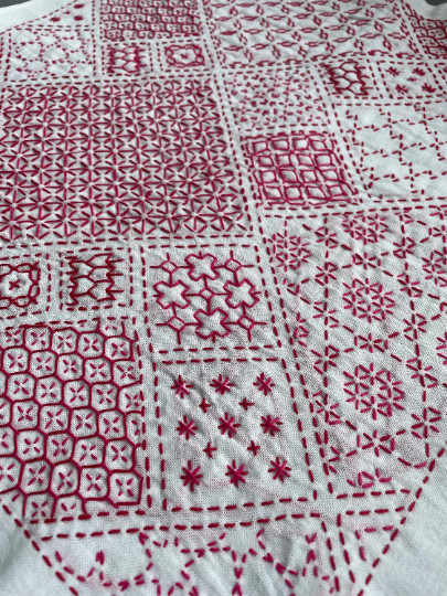 sashiko kit   cloth & yarn   YOSEMOYO shikakuawase---- 14 traditional patterns