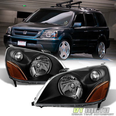 #ad #ad For Blk 2003 2005 Honda Pilot Replacement Headlights Headlamps 03 05 LeftRight $105.99
