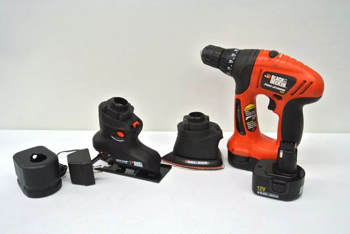 BLACK & DECKER 12V MT1203 MULTI-TOOL CORDLESS DRILL, SANDER, SAW SET W/  CHARGER