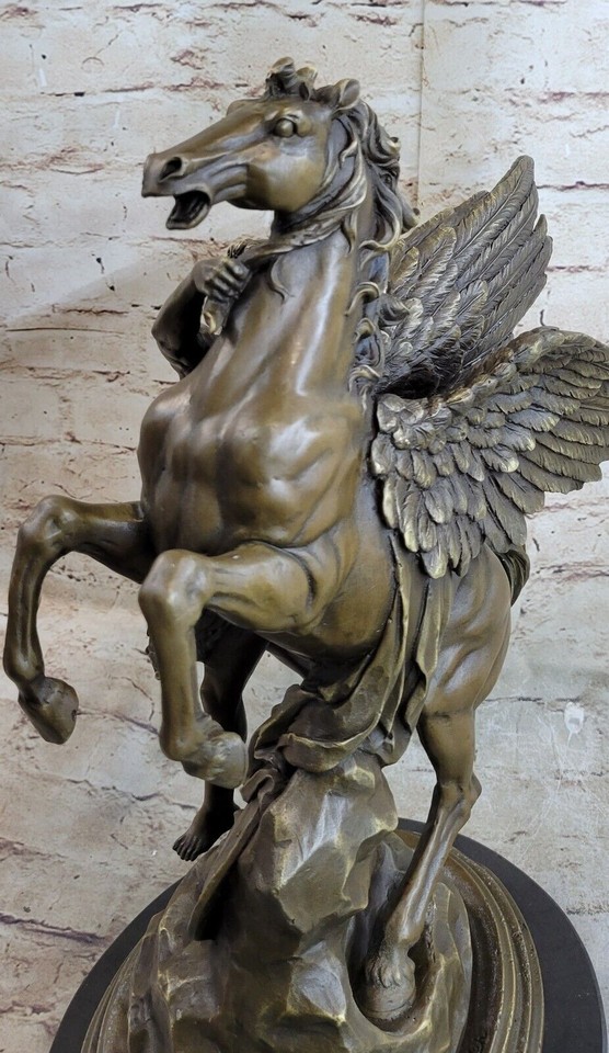 PERSEUS & PEGASUS Greek Mythology Hero Statue Sculpture Bronze Figurine