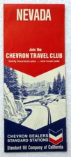 1970 CHEVRON STANDARD OIL HIGHWAY TRAVEL ROAD MAP OF NEVADA #J8