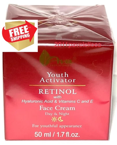 AVA Youth Activator RETINOL Cream 1.7 oz with Hyaluronic Acid Vitamins C and E