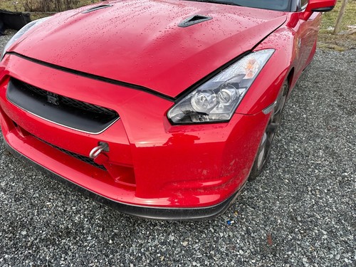 11 NISSAN GTR R35 OEM VR38 COMPLETE FRONT NOSE BUMPER LIGHTS RAILS HOOD ...