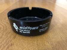 VINTAGE MIDTOWN DINING ROOM & LOUNGE ALTON IL GLASS CIGARETTE ASHTRAY
